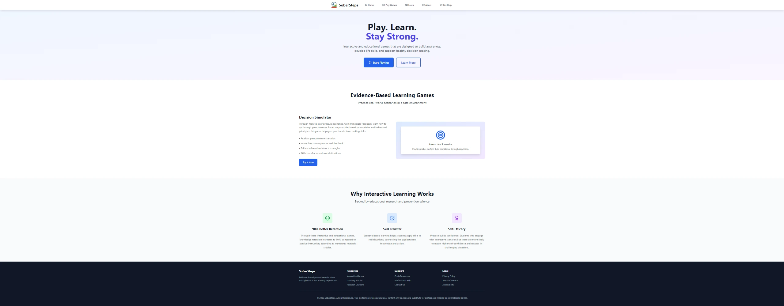 Screenshot of Sobersteps