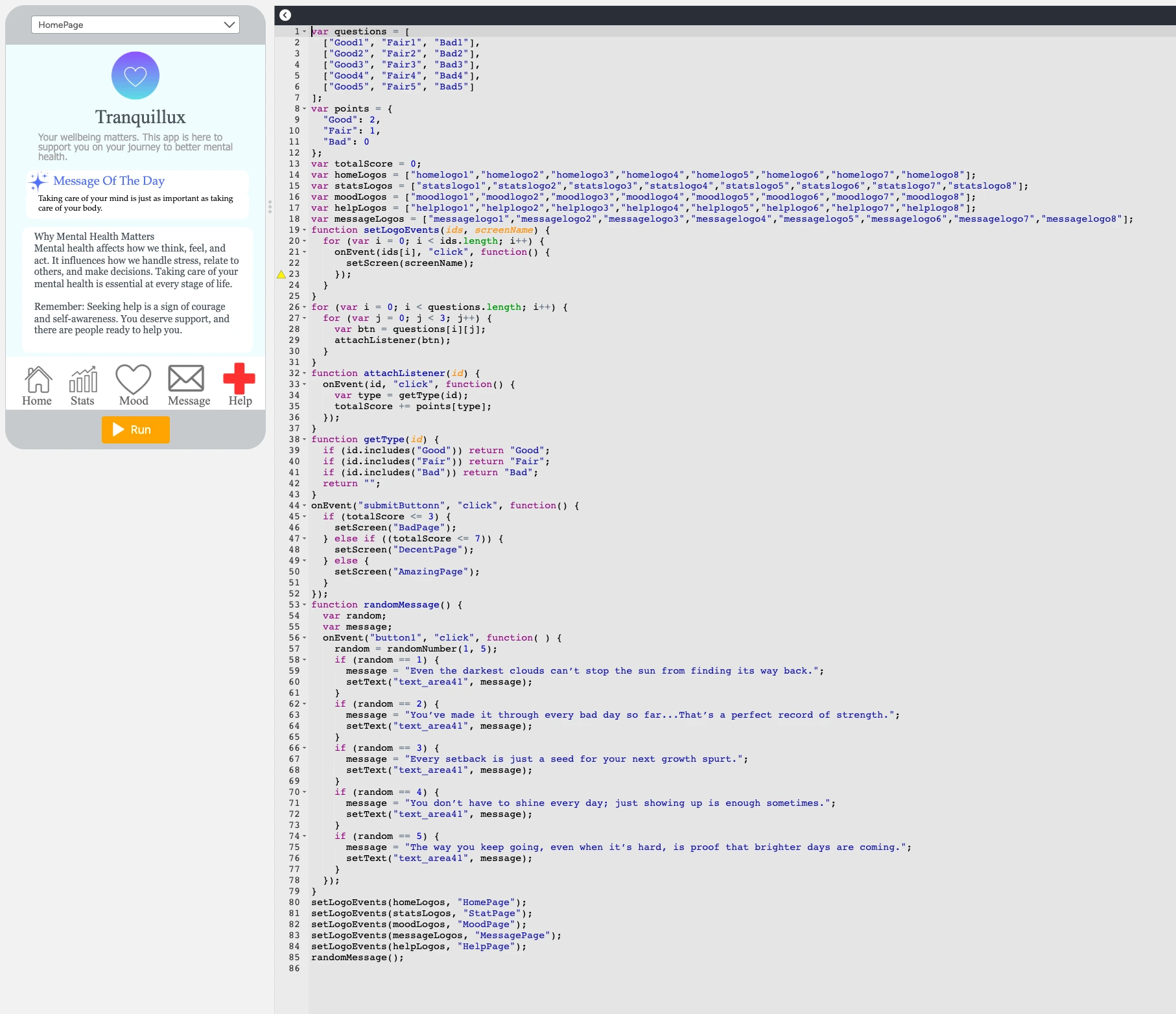 Screenshot of Tranquilluxapp Cac2025