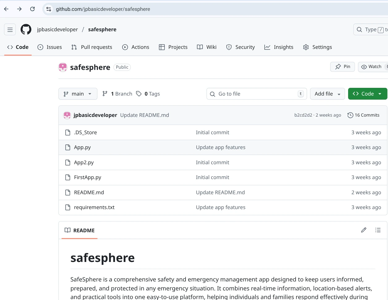 Screenshot of Safesphere