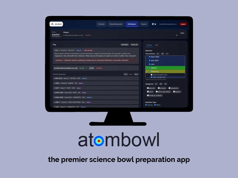 Screenshot of Scibowl