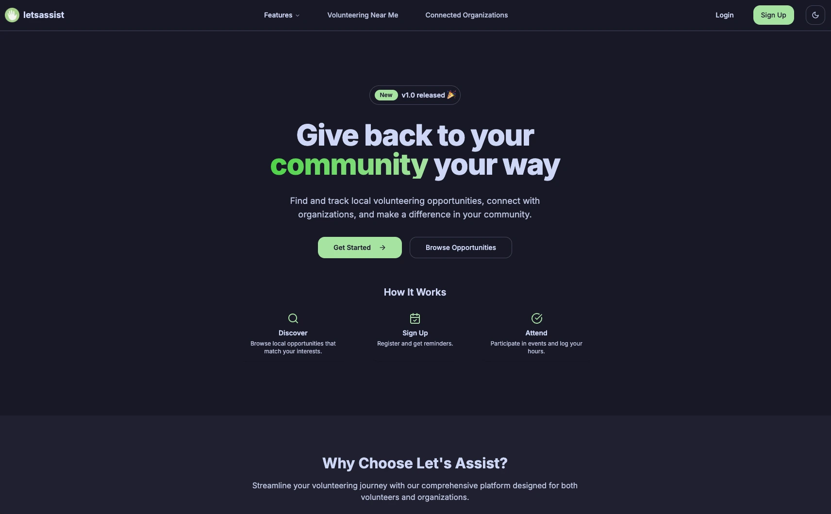 Screenshot of Lets Assist