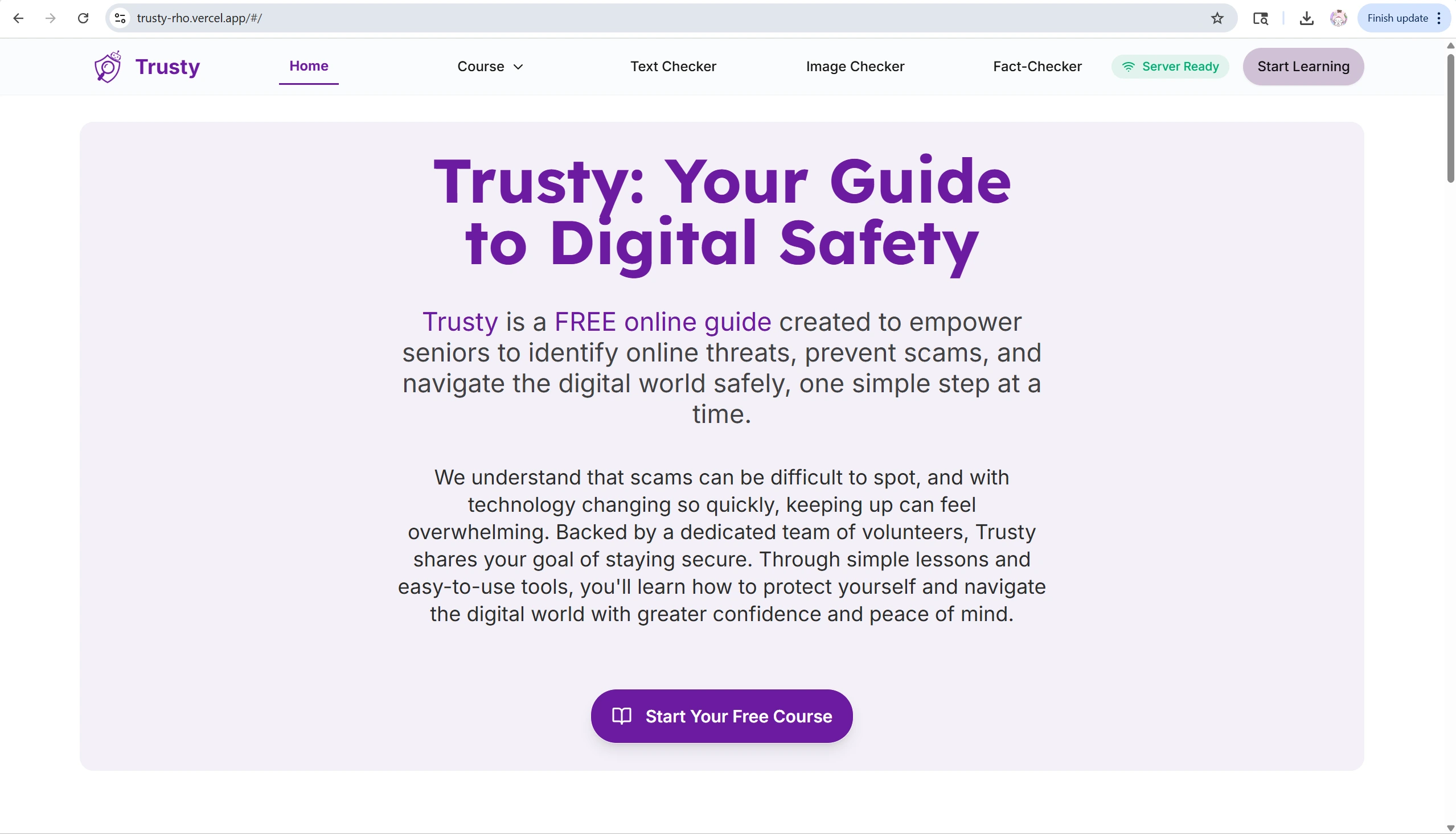 Screenshot of Trusty