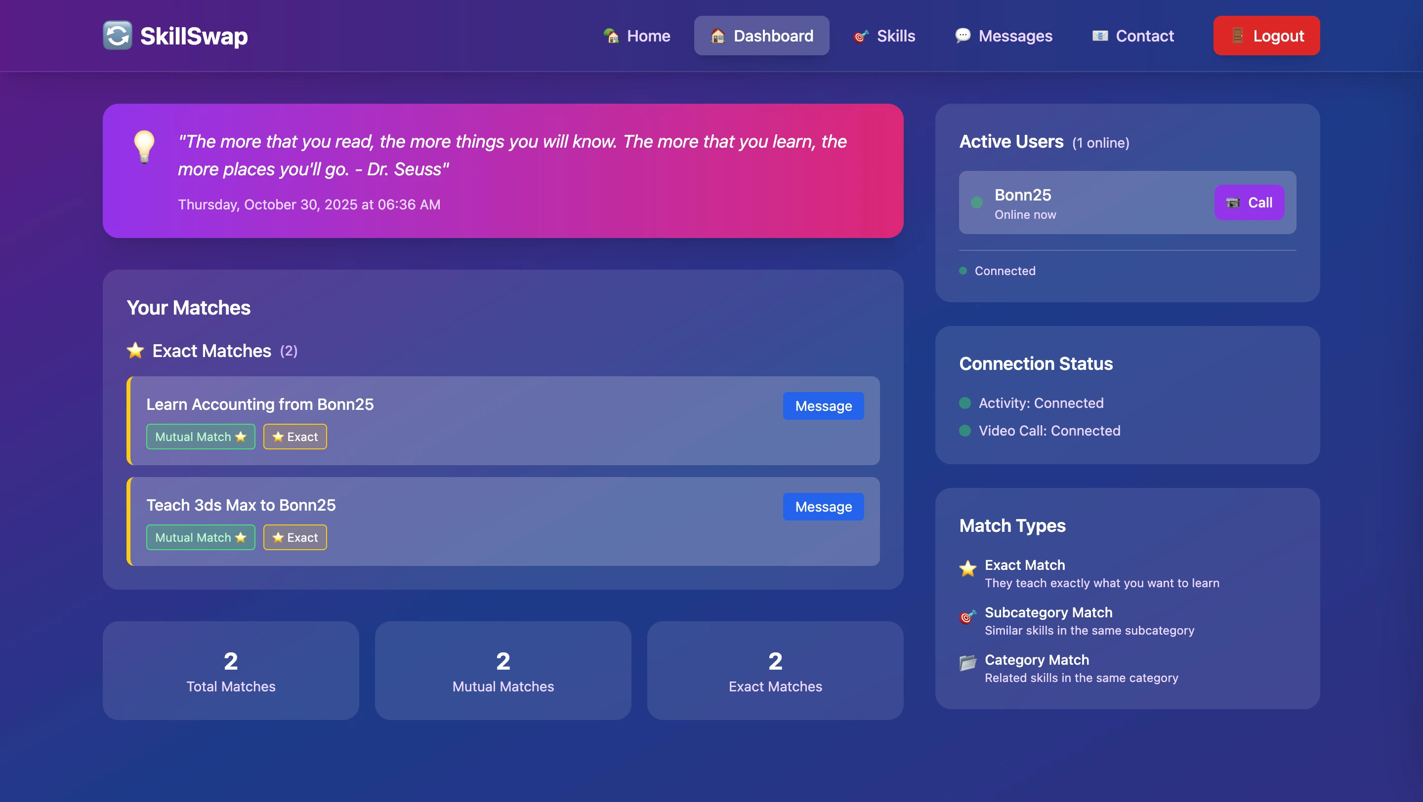 Screenshot of Skillswap