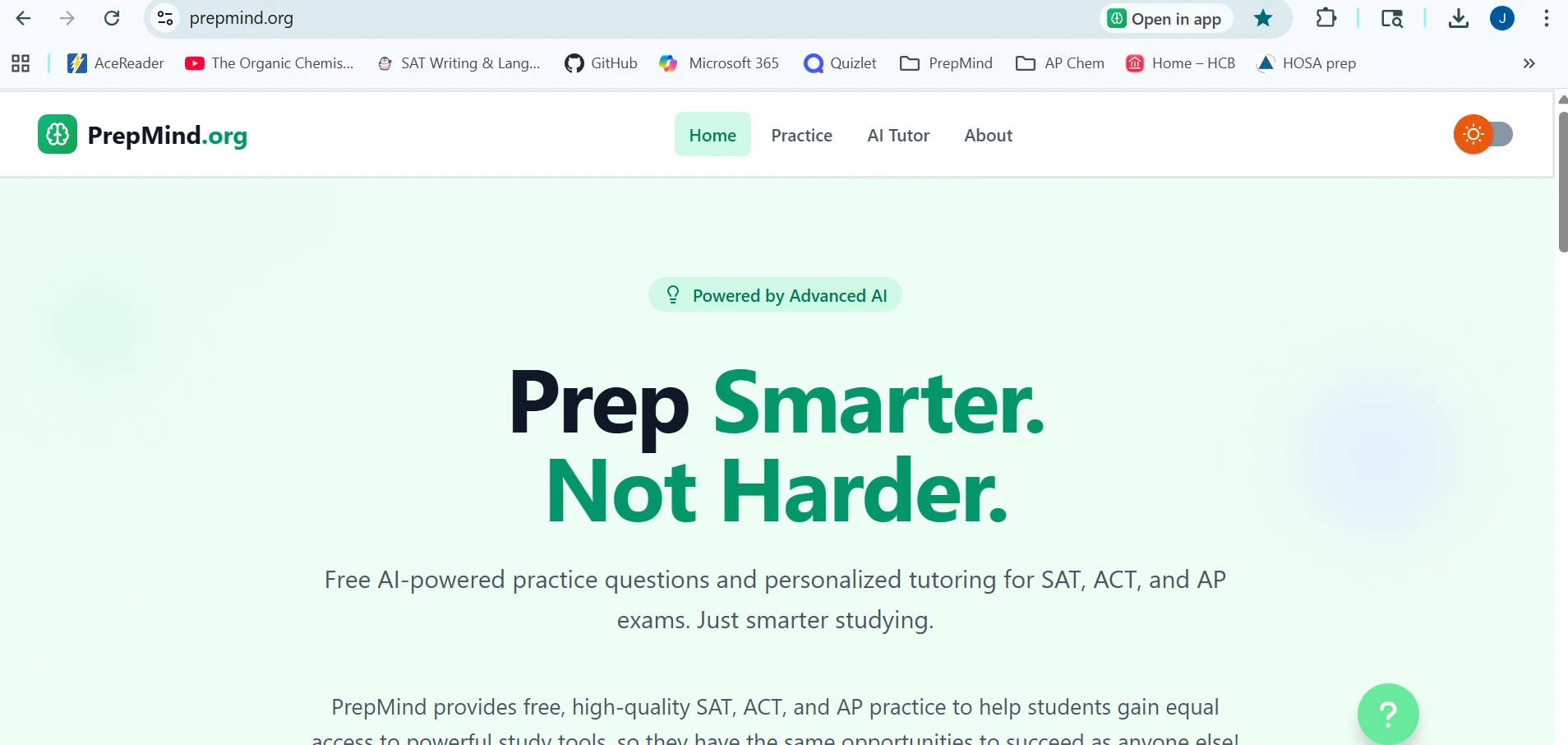 Screenshot of Prepmind Ai