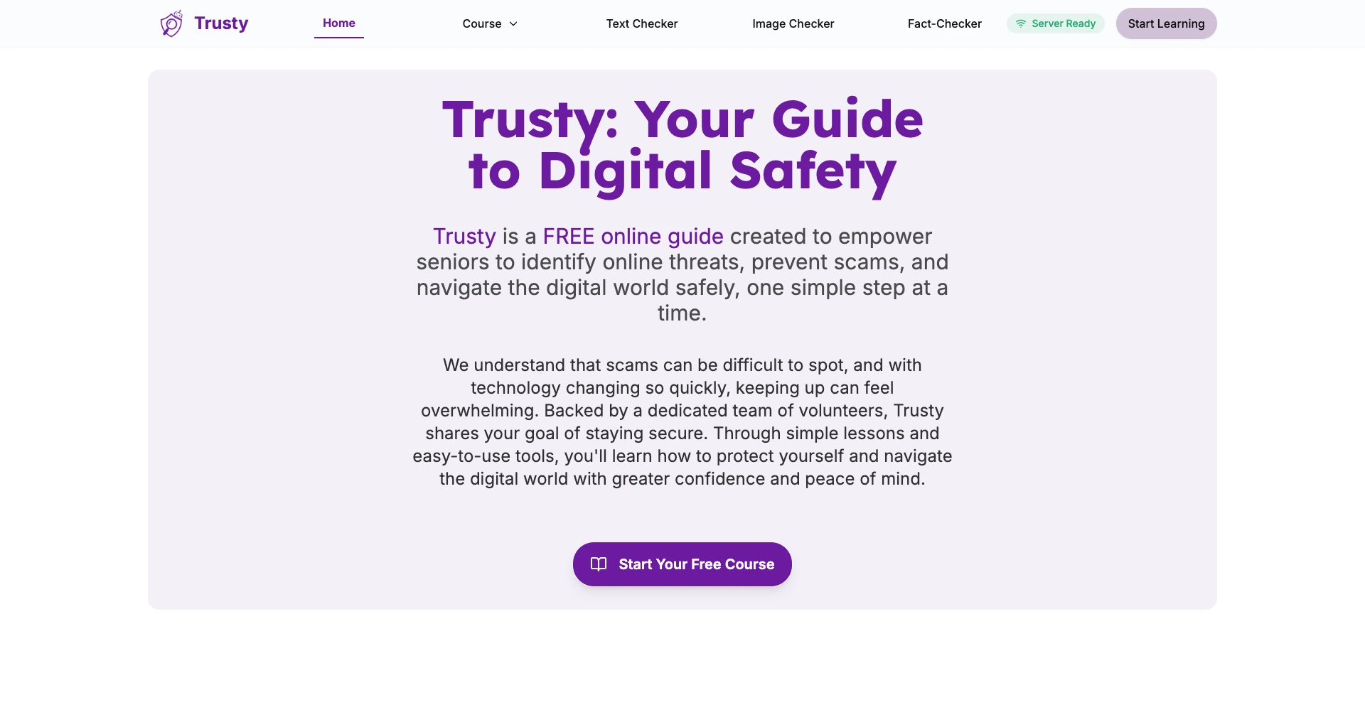 Screenshot of Trusty