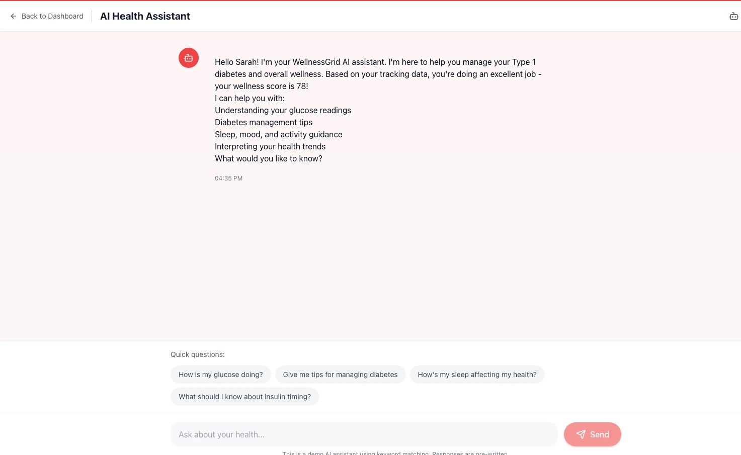 Screenshot of Wellnessgrid